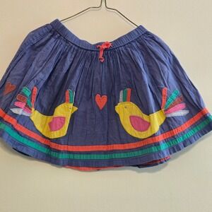 Mini Boden Kids Girls Blue Bird Applique Skirt 5-6Y